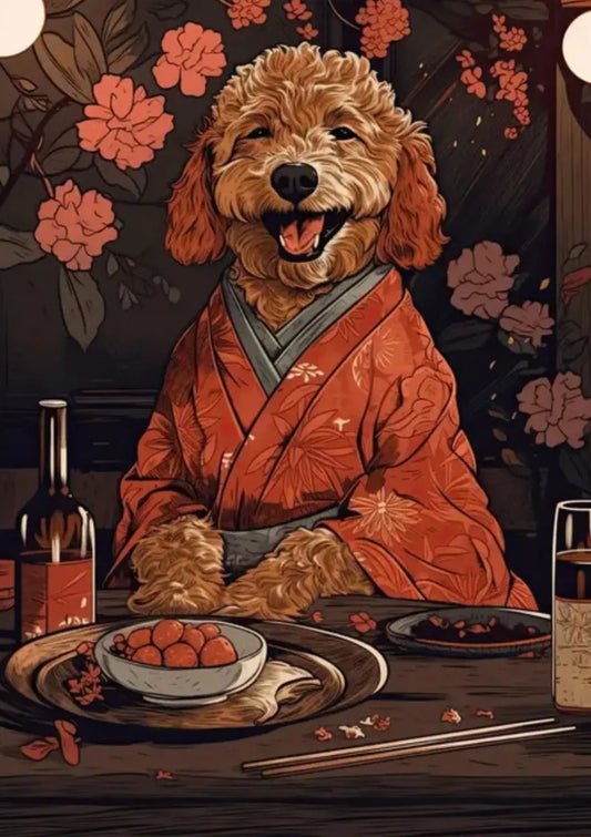Poodle Kimono Poster